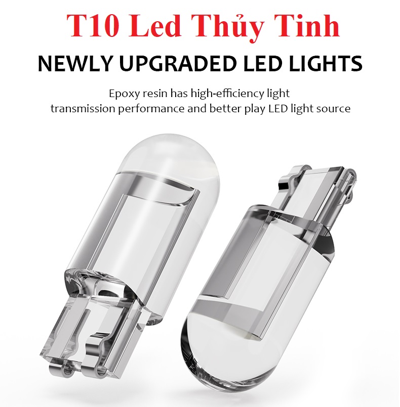 Bóng Đèn Led Thủy Tinh T10 COB1SMD Cao Cấp Thay Đèn Nội Thất Ô Tô, Xi Nhan Cho Xe Máy
