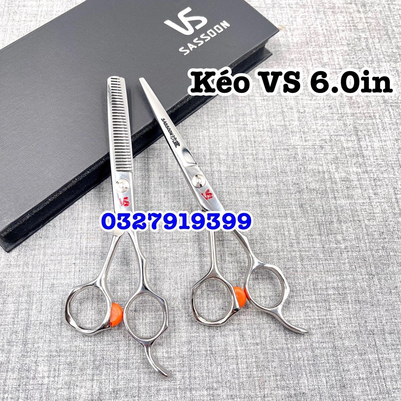 Vs Sassoon Hair Cutting Scissors Vs 6.0 Genuine Printed Japanese Steel S440C Hardness 62Hrc Comfortable Handle Professional Hair Cutting & Trimming Scissors