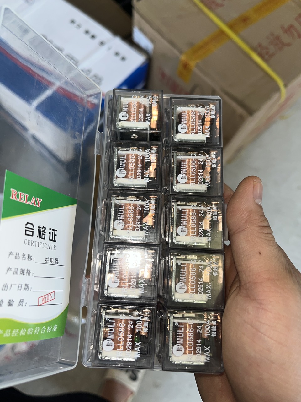 Hộp 10 rơ le 4 hoặc 5 chân 12v 24v