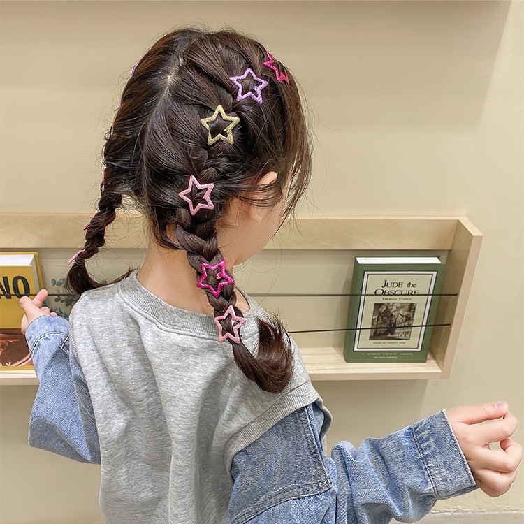 Set 3 kẹp tóc ngôi sao nhiều màu dễ thương cho bé
