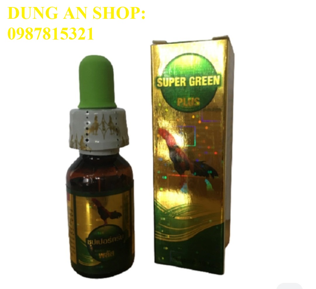 Super green plus - thuốc hen xanh cho gà. đặc trị khò khè, lên đờm, khó thở, chữ.a hen siêu cấp tính. thuố c hen thái lan lọ 10ml