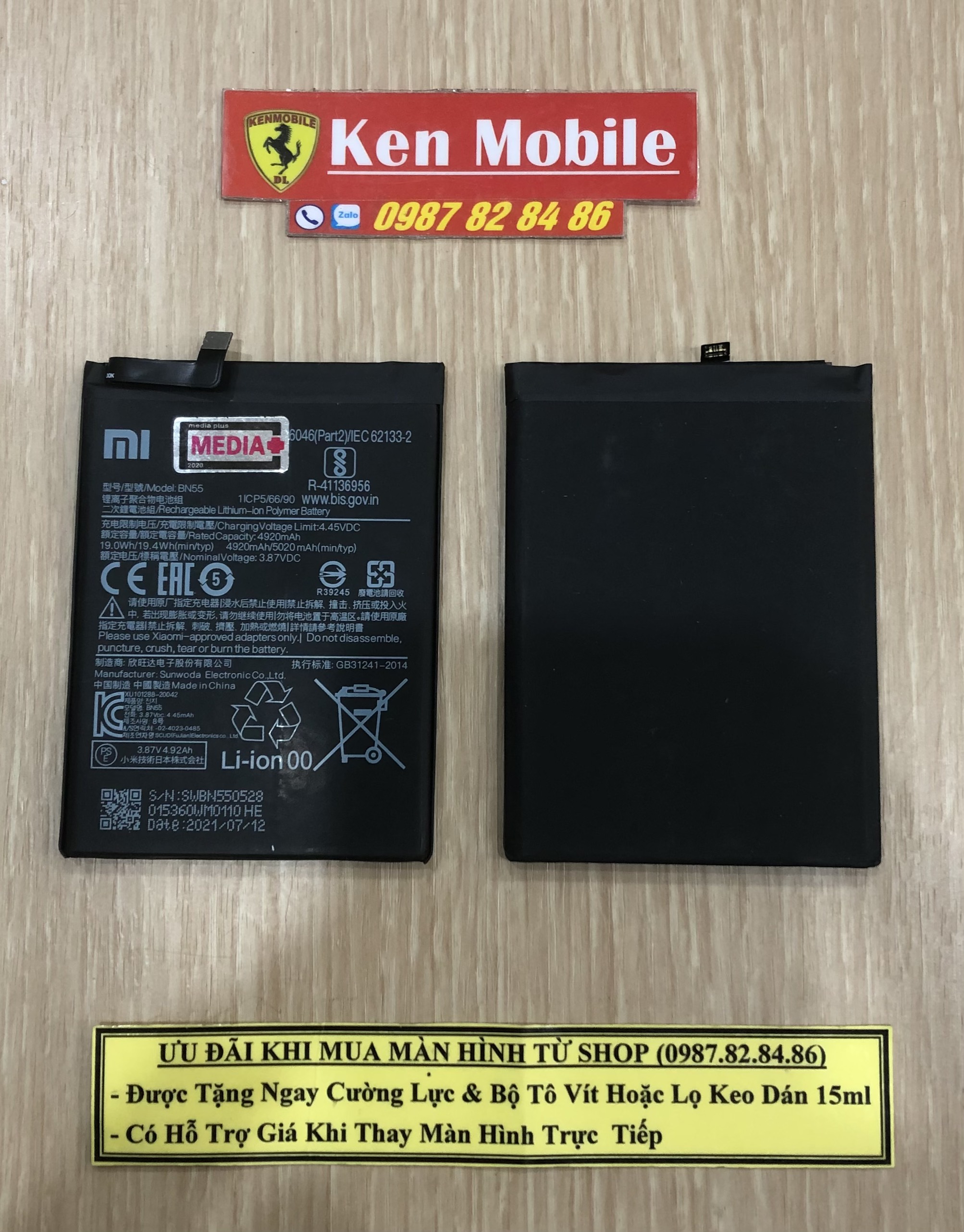 Pin zin xiaomi bn55 dùng cho redmi note 9s