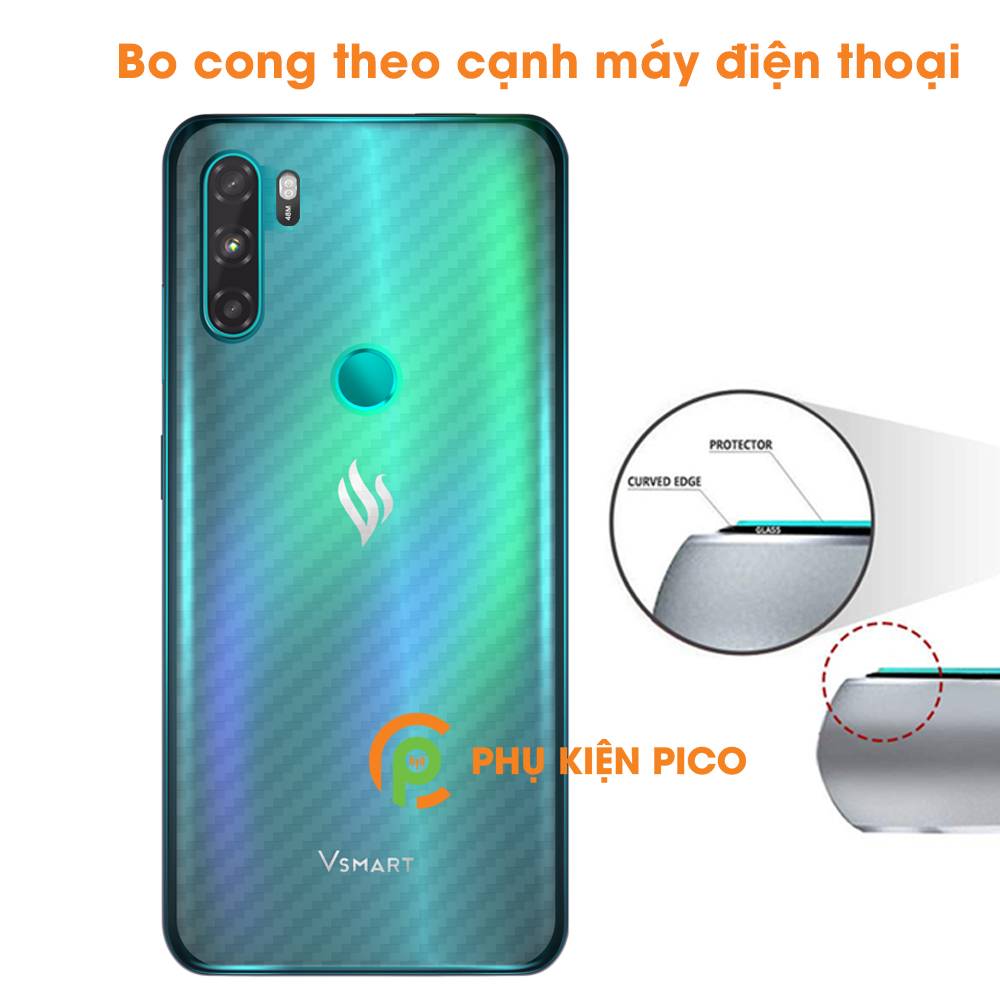 Dán lưng Vsmart Active 3 vân carbon 3D - Dán mặt lưng Vsmart Active 3