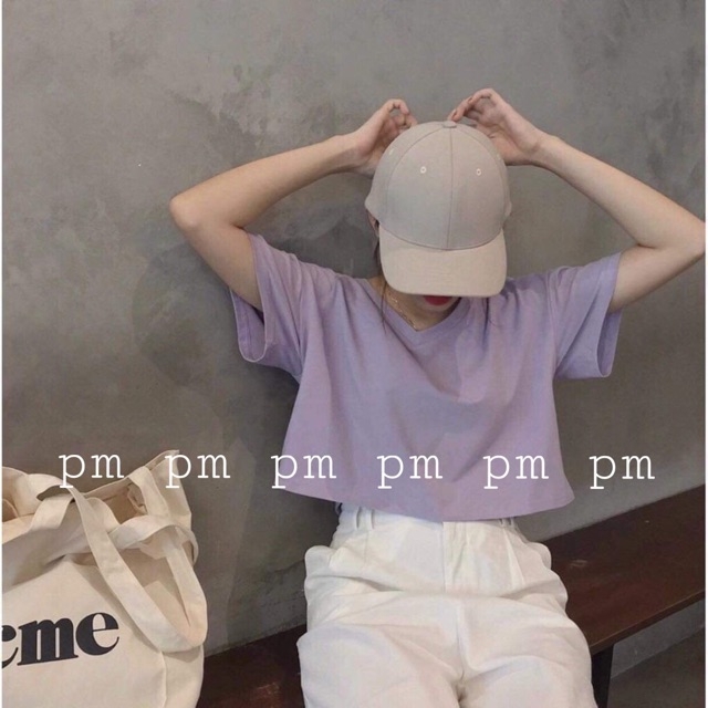 Áo croptop cổ tim cá tính Nữ