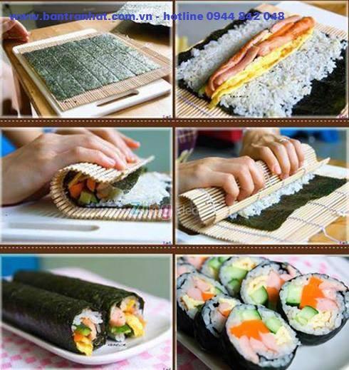 Dụng cụ cuộn sushi bằng gỗ loại 1 ( nhật bản )