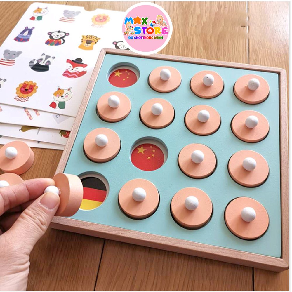 Bộ chơi gỗ lật thẻ rèn luyện trí nhớ