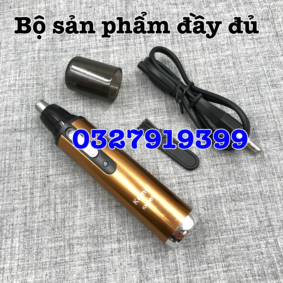 Kemei Máy Cắt Tỉa Lông Mũi 6619 Pin Sạc Tiện Lợi Dễ Sử Dụng Kích Thước Nhỏ Gọn Thời Gian Sử Dụng 3-4h Liên Tục