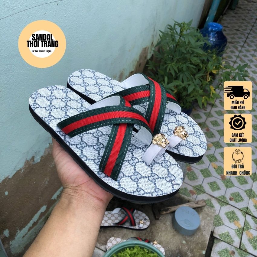 Dép sandal xỏ ngón nữ nam. Dép sỏ ngón (ẢNH THẬT 100%) 2 màu Kem/xanh F87 Ful size 30-44 SANDALTHOITRANG