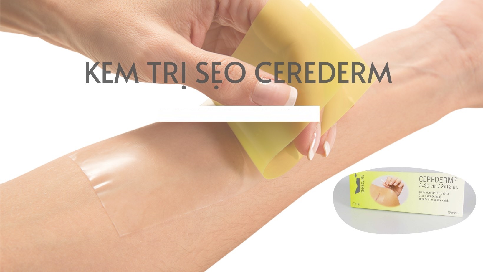 Miếng dán sẹo Cerederm phẫu thuật sau hút mỡ 10*20cm