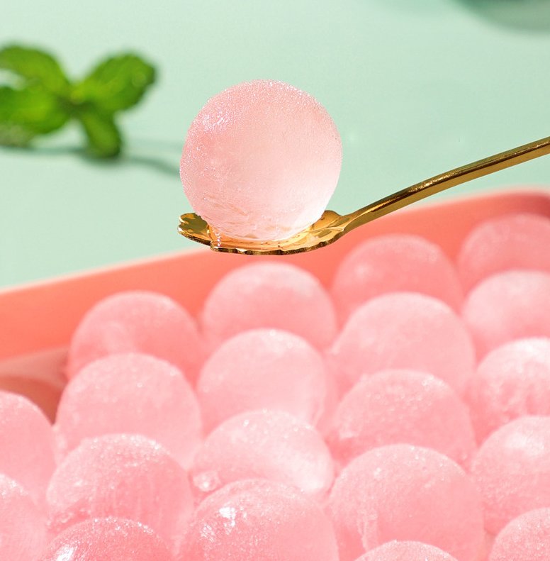 Khay Làm Đá Viên Tròn 33 Ô, Làm Thạch Râu Câu