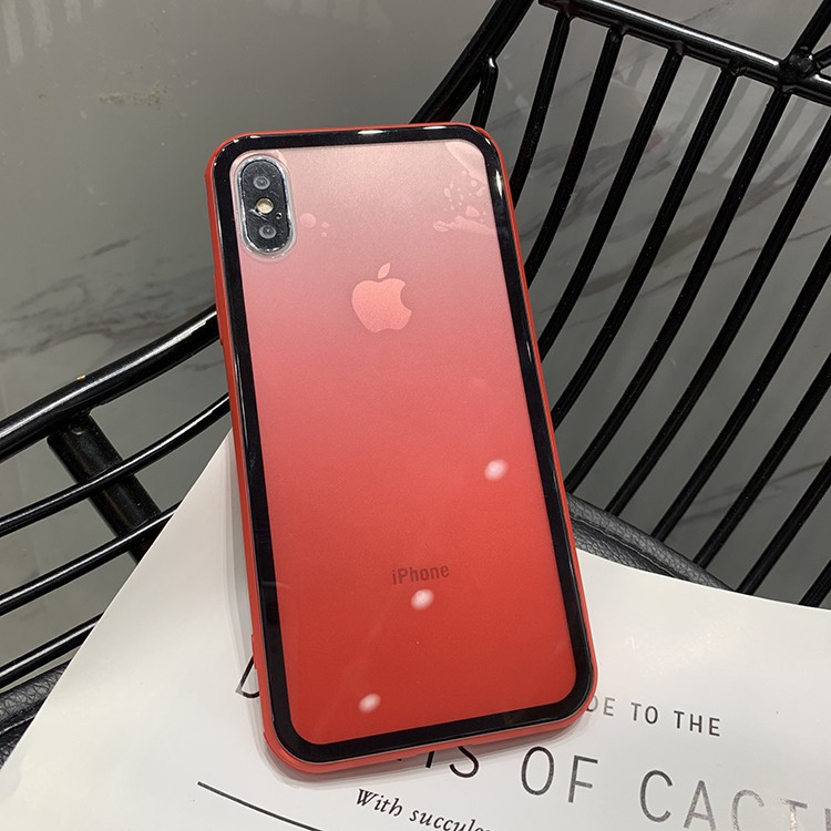 Ốp Iphone OMBRE nhám 2 màu mica viền silicon