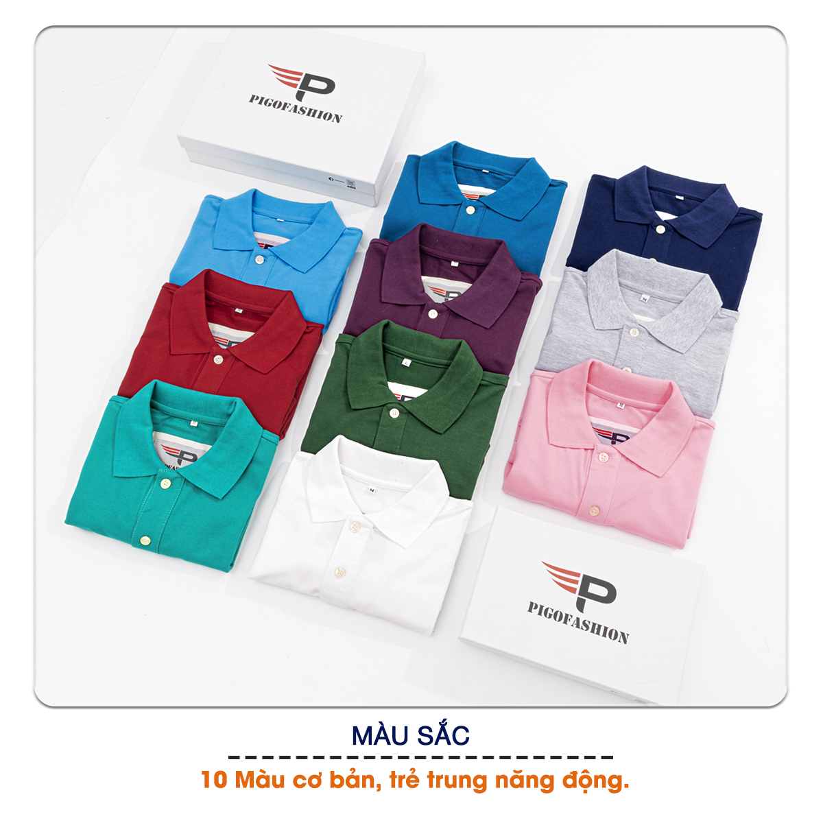 Áo Thun Nam Cổ Bẻ Pigofashion Ab19 (Trắng)