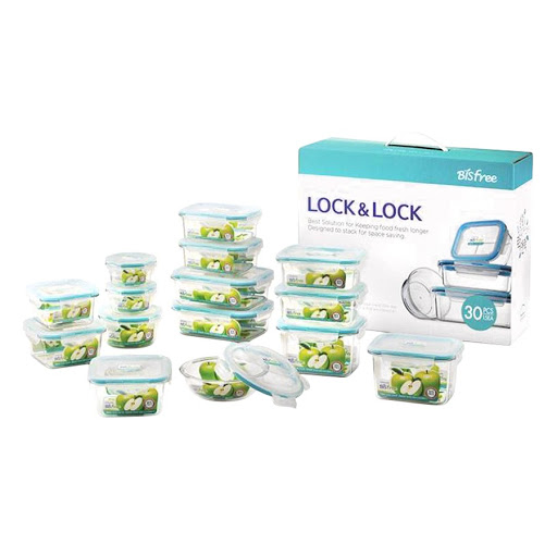 Bộ 15 hộp đựng thực phẩm cao cấp Lock&Lock Bisfree LBF631S15