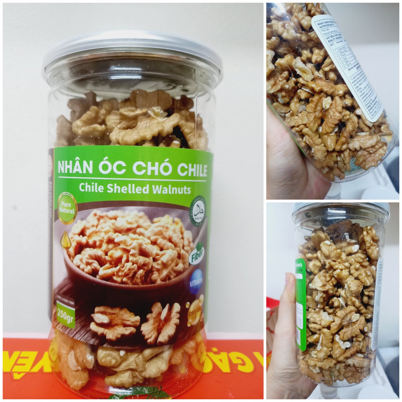 Mixed hạt hạnh nhân macca hạt dẻ nho khô, nhân óc chó Chile Wellbeing