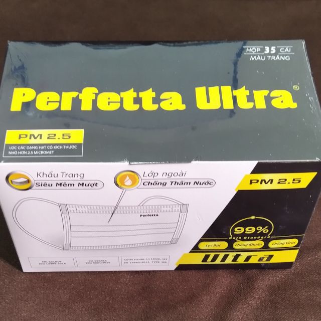 ❤️❤️❤️ Khẩu trang y tế Perfetta Ultra ( Mask for Adult) Hộp 35 cái