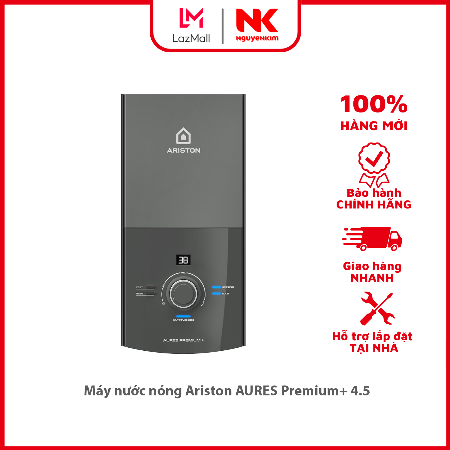 Máy nước nóng Ariston AURES Premium+ 4.5