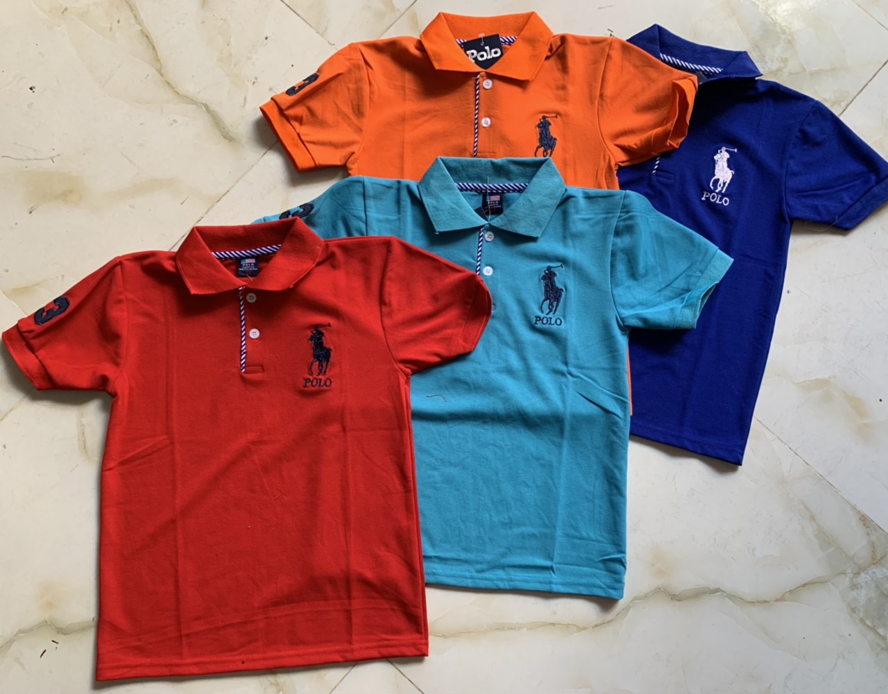 Combo 3 áo thun polo tay ngắn cho bé trai từ 10-30kg