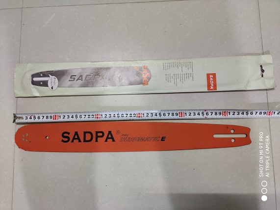 Lam cưa xăng 20", dài 55cm, lam có bánh xe, lắp vừa xích bước 3/8, 34 mắt cắt gỗ, chân lam 0.58" hay 1.5mm thương hiệu SPADA , Made in CANADA