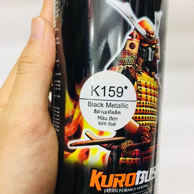 Sơn xịt Samurai - K159 MÀU ĐEN KIM LOẠI BLACK METALLIC 400ML