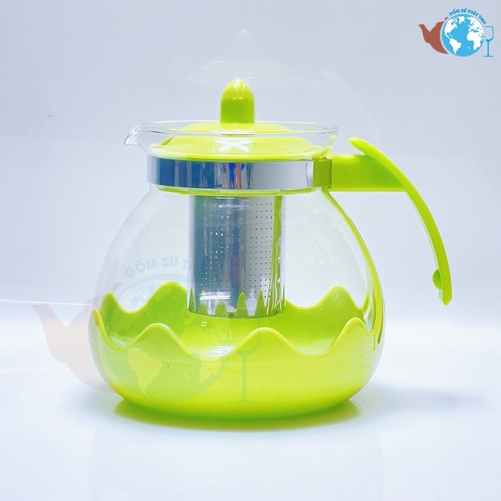 Vase glass tea strainers capacity 800ml and 1300ml luxury, core filter stainless steel 304 high-grade, modern styling