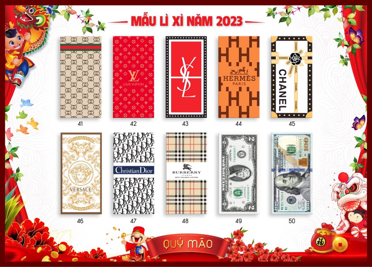 100 bao lì xì tết 2024 siêu đẹp giá rẻ