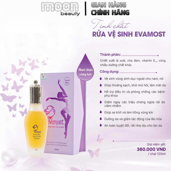 [Hoàn tiền 20%] Dung dịch vệ sinh phụ nữ Evamost 120ml