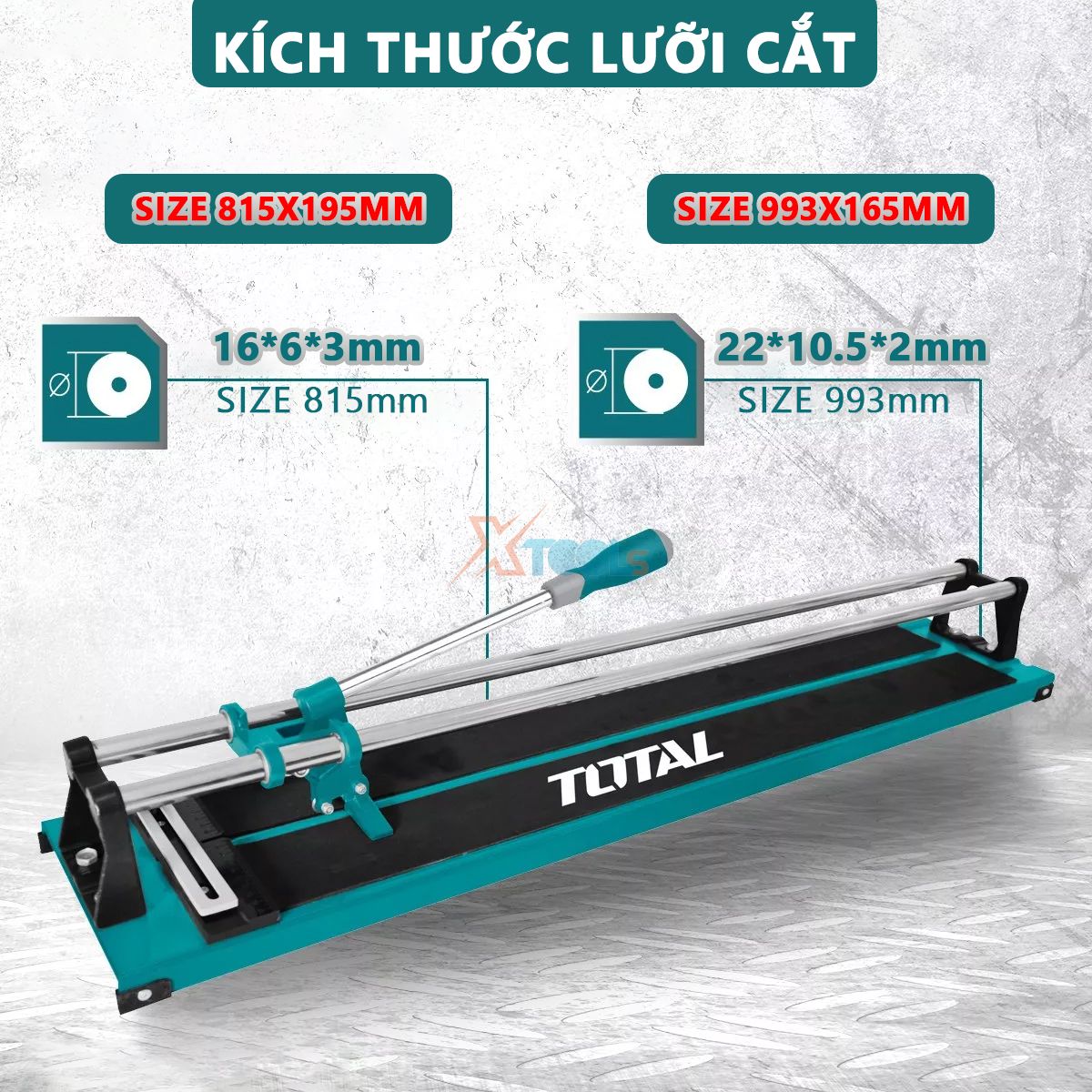 Bàn cắt gạch men đẩy tay TOTAL THT576004 dao cắt gạch chiều dài cắt 60-80cm thanh trục đôi tránh vỡ gạch khi cắt