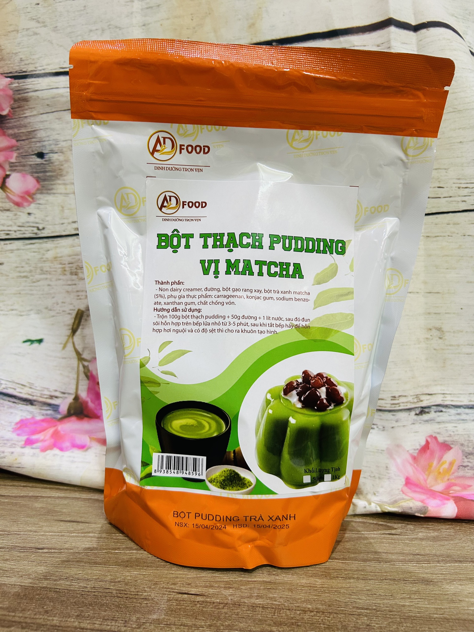 Túi 100gr dùng thử bột pudding vị matcha