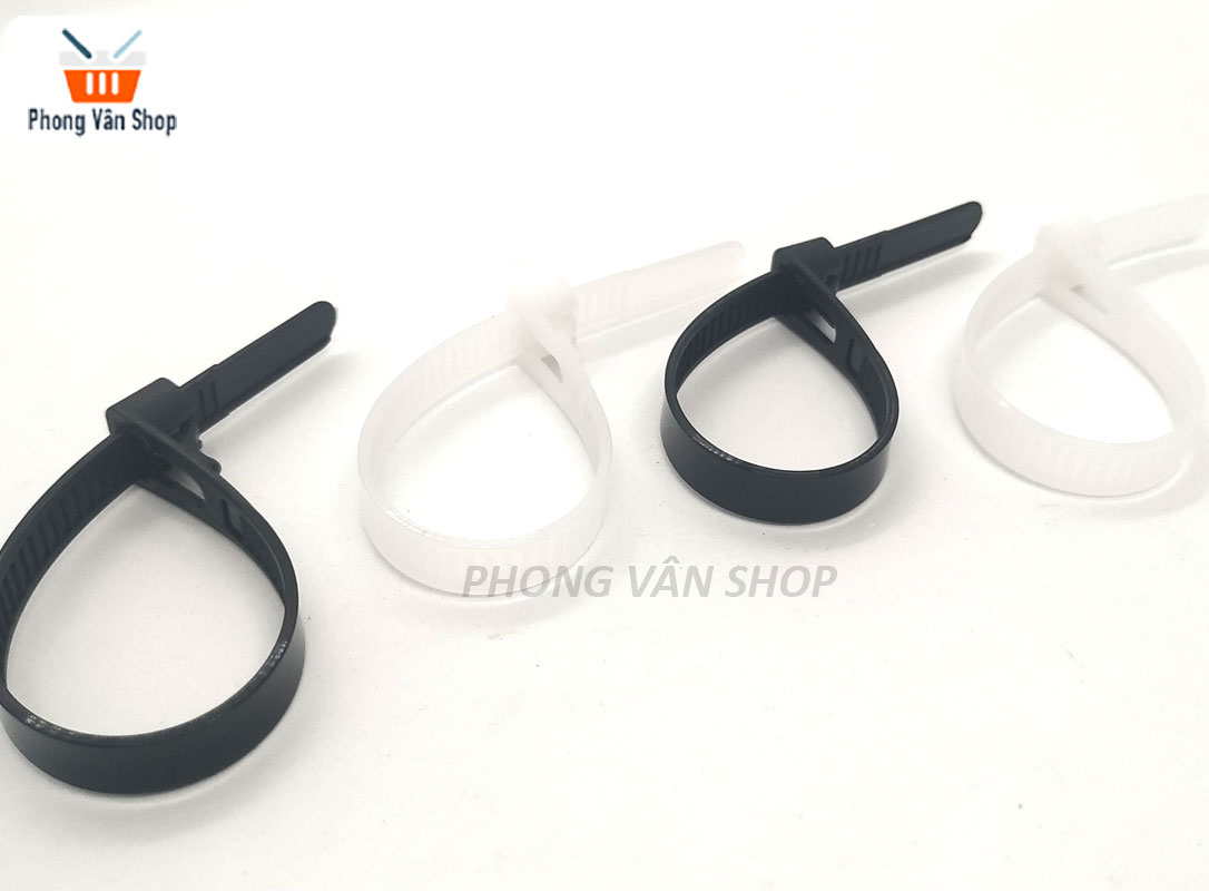 100 Dây thít có lẫy mở - Đen - Trắng - 15cm-20cm-25cm-30cm