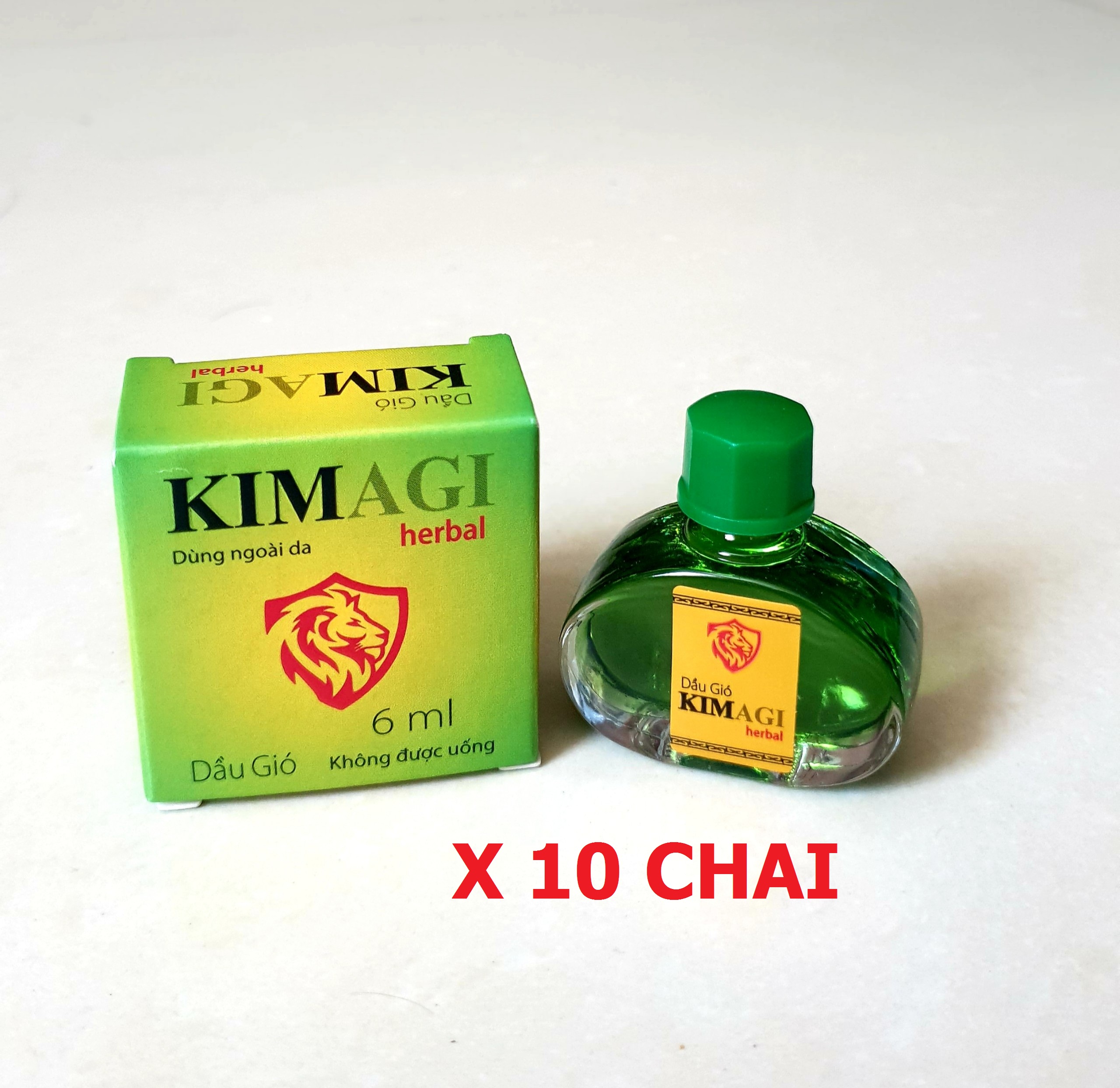 Dầu gió KIM AGI herbal (COMBO 10 CHAI)