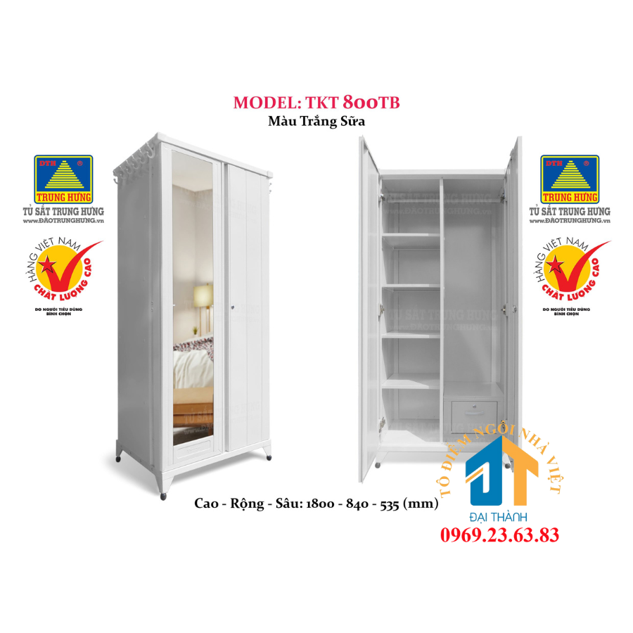 Tủ sắt lắp ráp Trung Hưng TKT 800TB