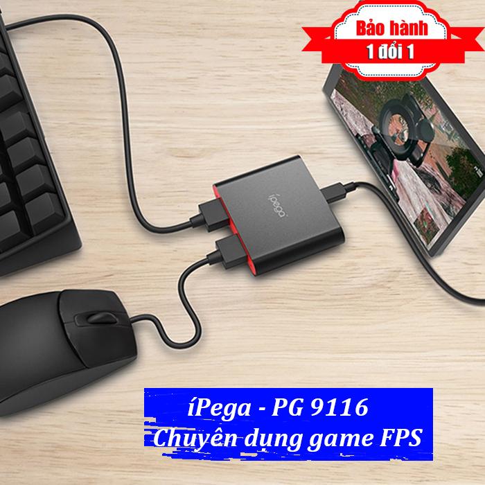 Bộ chuyển đổi phím và chuột IPega PG-9116 9116 Bluetooth 4.0 Bàn Phím-Chuột Chuyển Đổi hỗ trợ game FPS/ROS/pubg Game sẽ không xem bạn như đang sử dụng trình giả lập