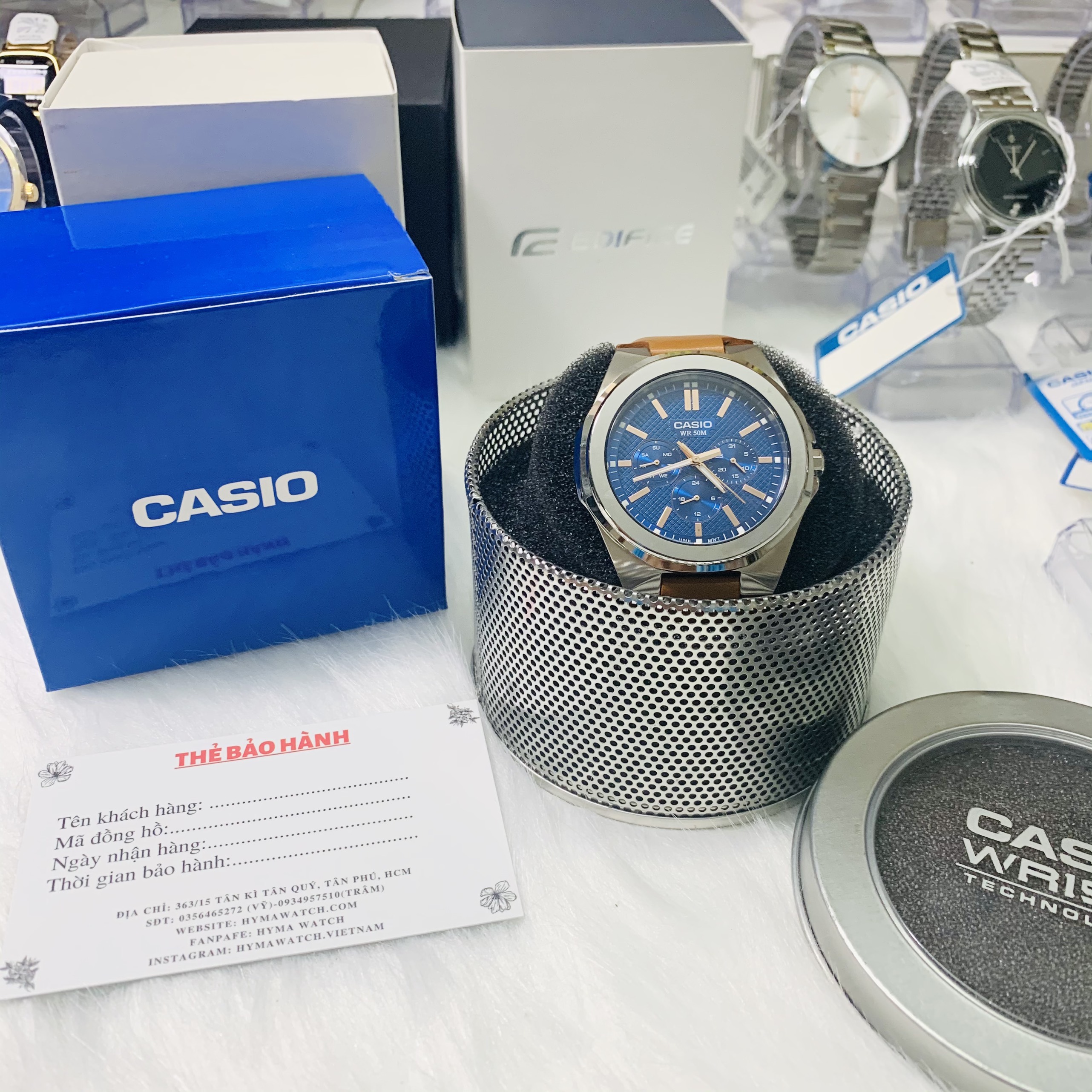 Hộp thiếc đựng đồng hồ Casio Hyma watch