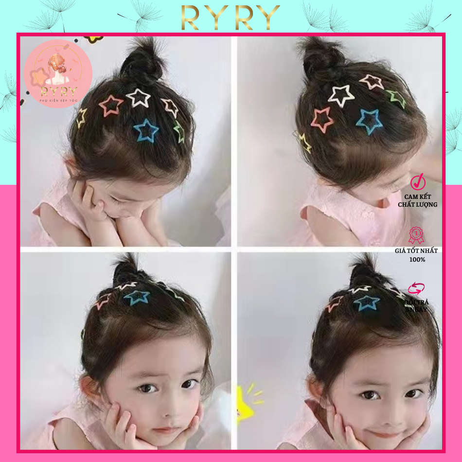 Set 5 Kẹp Tóc Mái Nhiều Kiểu Màu Sắc Ngọt Ngào Cho Nữ Và Bé Gái