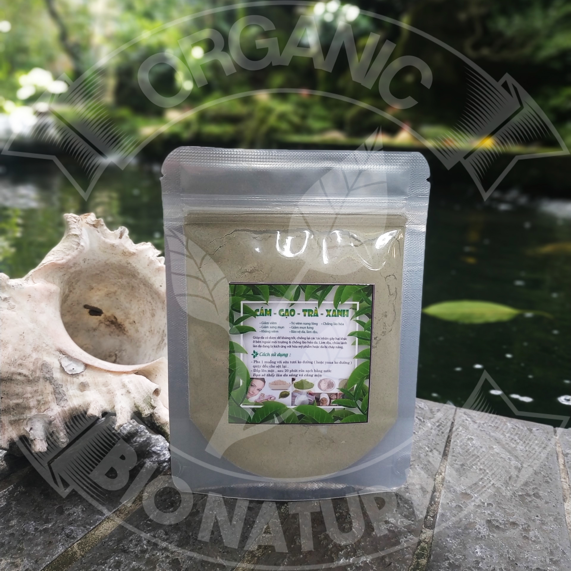 [HCM][BIONATURALVN] Bột đắp mặt nạ Cám Gạo Trà Xanh HANDMADE 50gr