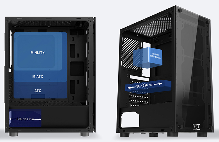 CASE XIGMATEK HERO  - ATX, 2 MẶT KÍNH CƯỜNG LỰC