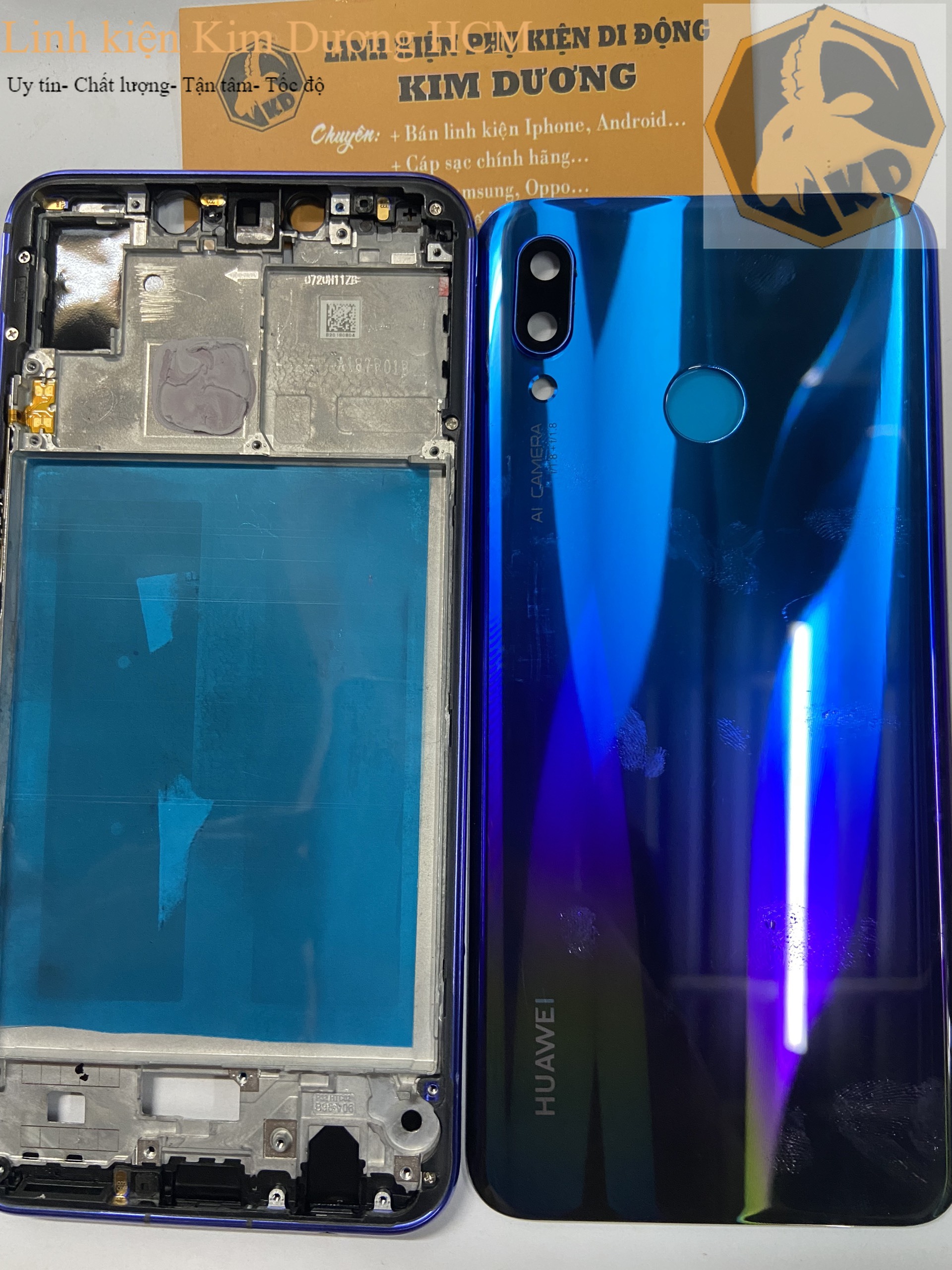 Vỏ bộ/ Khung sườn ( benzen) + Lưng kính Huawei Nova 3i ( có kính cam)