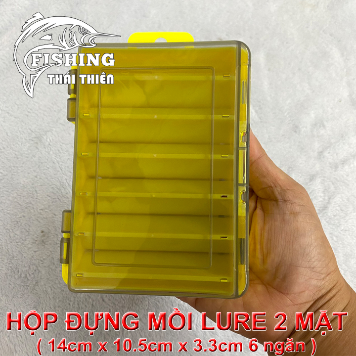Hộp đựng mồi lure 2 mặt 6 ngăn tiện lợi dùng đựng mồi câu lure