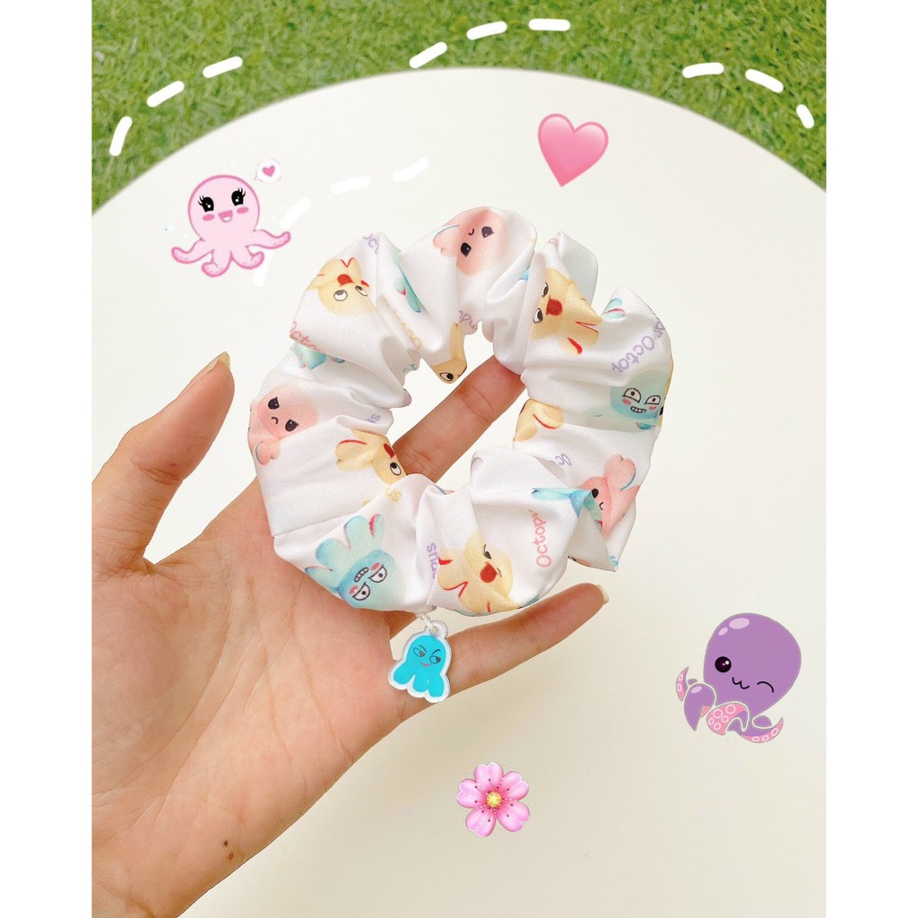 [ATKSHOP] Cột tóc scrunchies charm , nơ bạch tuộc dễ thương