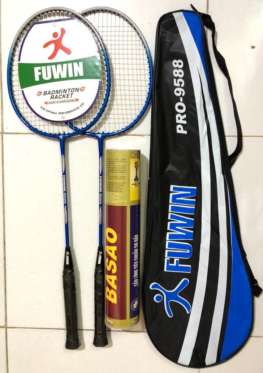 Combo 2 Cây Vợt Cầu Lông FuWin + Cầu Ba Sao [Hàng Chuẩn 365]