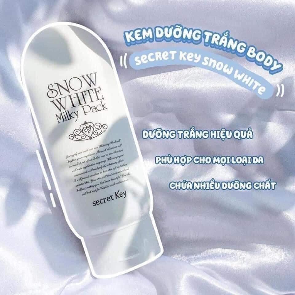Kem Tắm Trắng Da Mặt Và Toàn Thân Secret Key Snow White Milky Pack 200g