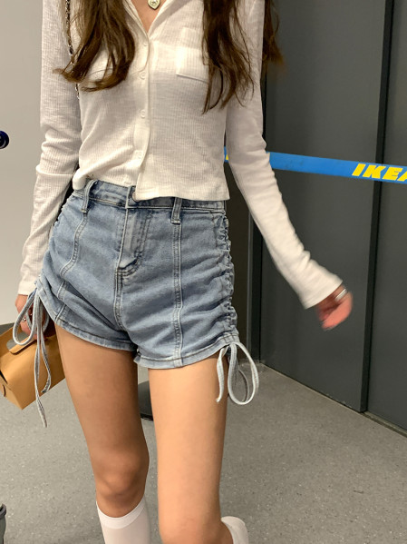 Quần short bò rút dây cá tính
