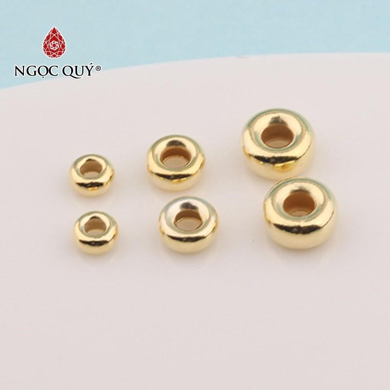 Bi bạc hạt dẹp hạt cườm bạc mạ vàng - Ngọc Qúy Gemstones