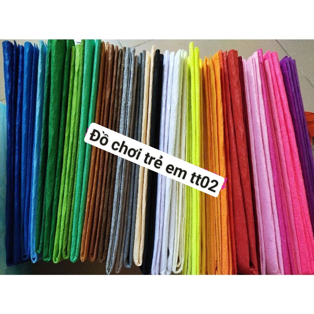 Vải dạ màu ( vải nỉ cứng)khổ90x90 cm( giá sỉ)