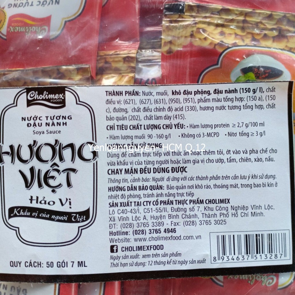 700 gói nước tương Hương Việt 7ml