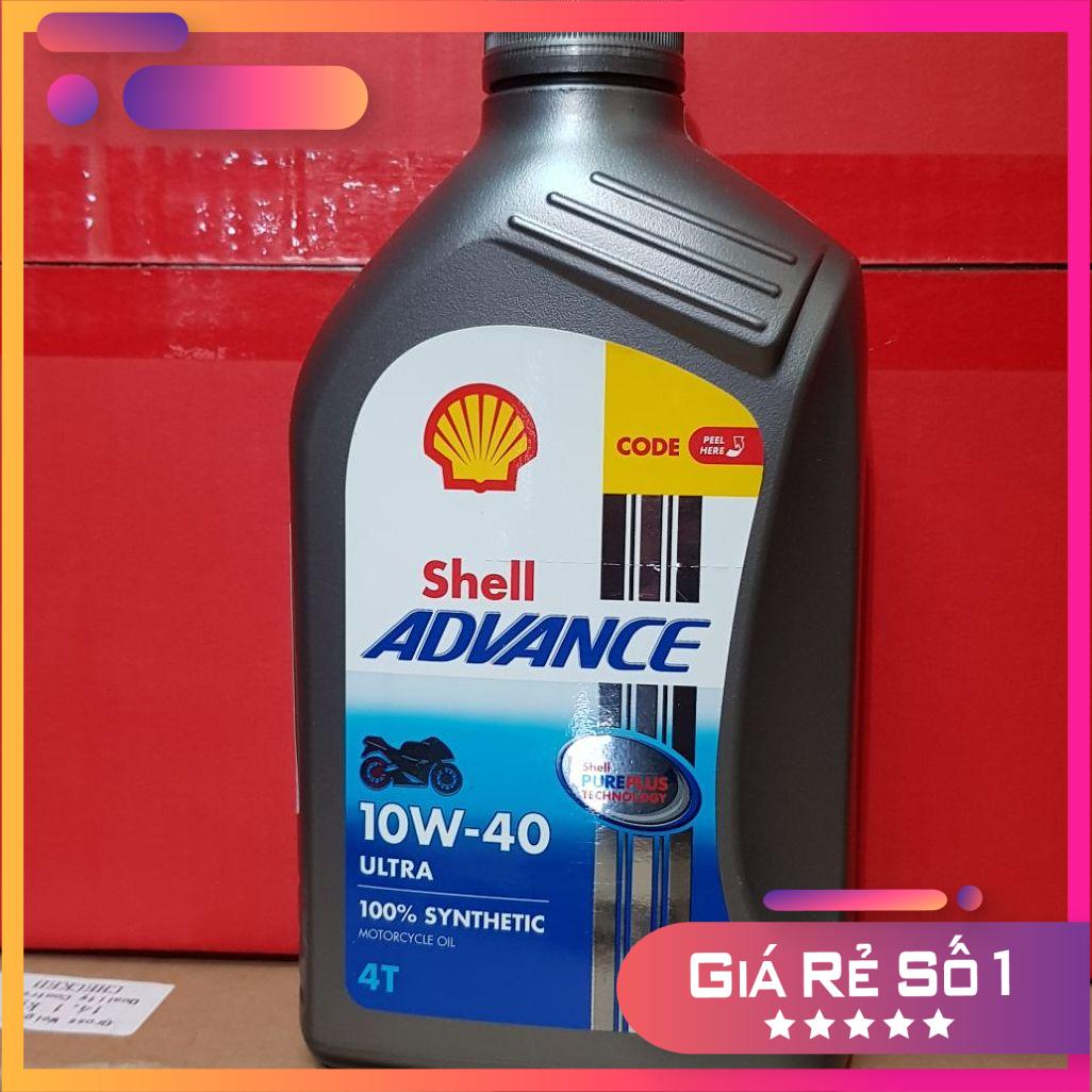 Nhớt Shell Ultra 10W40 1L, nhớt shell xe số xe côn tay shell ultra 10W40 tổng hợp 100% có nhiều lựa chọn