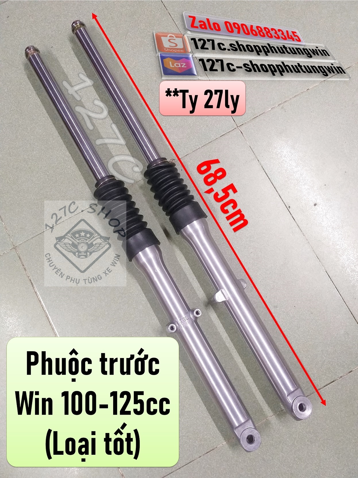[HCM] Phuộc trước Win 100/ 125cc gắn phanh thắng đùm (Loại tốt)