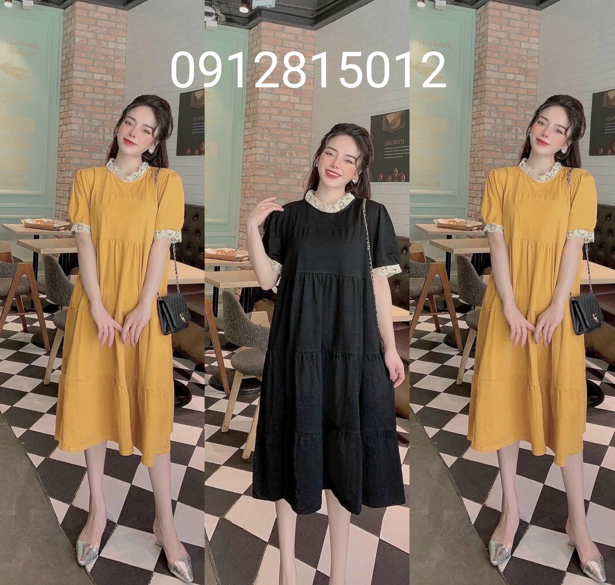 Váy bầu đầm bầu giá rẻ💕chất Hàn Châu siêu đẹp💕 mặc đi làm đi chơi đều được❤️free size 43~68kg