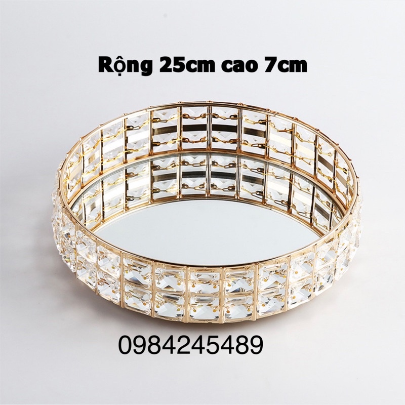 Khay đựng nước hoa mỹ phẩm pha lê