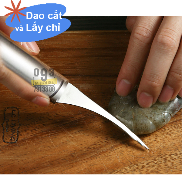 Kẹp Đa Năng, Kẹp Lột Vỏ Hải Sản Inox, Dụng Cụ Lấy Chỉ ,Kẹp Tôm, Dao Cắt Thịt Rau Củ Quả